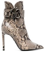 Roberto Cavalli bottines à effet peau de python - Tons neutres