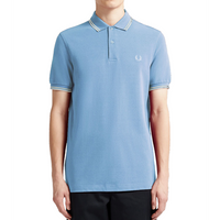 Fred Perry - Twin Tipped Polo Shirt - Lichtblauw/ Wit