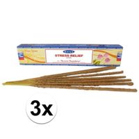 3x Pakjes Nag Champa wierook stokjes anti stress 15 gram