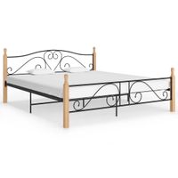 Bedframe metaal zwart 200x200 cm - thumbnail