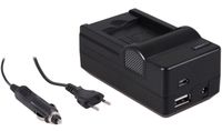 4-in-1 acculader voor Nikon EN-EL19 accu - compact en licht - laden via stopcontact, auto, USB en Powerbank - thumbnail