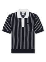 BOSS Kidswear pinstripe-print cotton polo shirt - Bleu - thumbnail