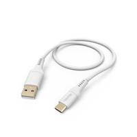 Hama 1,5 m USB A naar USB-C flexibele oplaadkabel siliconen wit