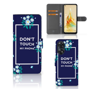 OPPO Reno8 T 4G Portemonnee Hoesje Flowers Blue DTMP