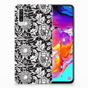 Samsung Galaxy A70 TPU Case Black Flowers