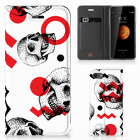 Mobiel BookCase iPhone 7 | 8 | SE (2020) | SE (2022) Skull Red - thumbnail