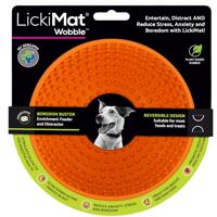 LickiMat Wobble, Dog Slow Feeder Bowl Lick Mat, Verveling Angst Reducer; Perfect voor voedsel, traktaties, yoghurt of pindakaas. Leuk alternatief voor een Slow Feed Dog Bowl, Oranje