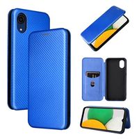 Samsung Galaxy A03 Core Flip Case - Koolstofvezel - Blauw - thumbnail