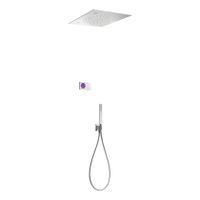 Regendouche set electronisch Tres Shower technology | Inbouw | Thermostaatkraan | 2-weg | Vierkant | Chroom