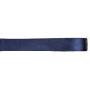 1x Hobby/decoratie navyblauwe satijnen sierlinten 1 cm/10 mm x 25 meter