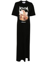 MSGM robe longue à imprimé Laser Eyed Cat - Noir