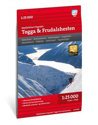 Wandelkaart Hoyfjellskart Sogndal: Togga og Frudalshesten | Calazo Wandelkaart Hoyfjellskart Sogndal: Togga og Frudalshesten | Calazo