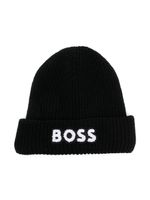 BOSS Kidswear bonnet à logo brodé - Noir