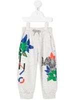 Kenzo Kids pantalon de jogging en coton à logo imprimé - Gris