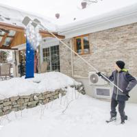 Daksneeuwhark met 4 Schachten Max. Lengte 624 cm Aluminium Daksneeuwhark met Antislip Steel Brede Snijkop voor Huis Auto Garage