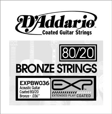 D'Addario EXPBW036 Bronzen enkele snaren voor akoestische gitaar (.036 inch) 0,09 cm