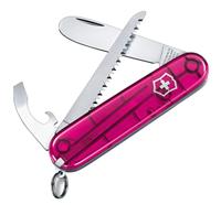 Victorinox Taschenmesser My First Victorinox (9 Funktionen, Abgerundete Klinge, Holzsäge, Kette) Pink transparent