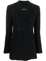 Giorgio Armani blazer croisé à revers crantés - Noir - thumbnail