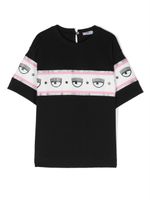 Chiara Ferragni Kids t-shirt en coton à logo imprimé - Noir