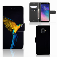 Samsung Galaxy A6 2018 Telefoonhoesje met Pasjes Papegaai