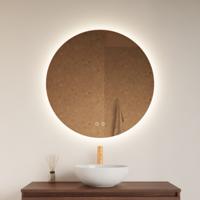 Spiegel Gliss Design Oko Koper Rond LED Verlichting 60 cm Incl. Verwarming