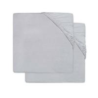 Jollein katoenen hoeslaken wieg 40x80/90cm - set van 2 soft grey