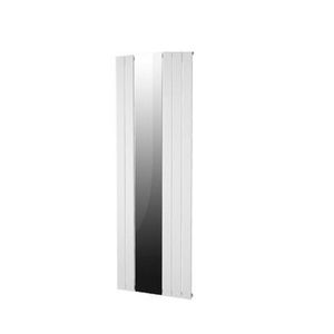 Designradiator Plieger Cavallino Retto Specchio 773 Watt Middenaansluiting 180x60,2 cm Zilver Metallic