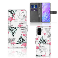 Samsung Galaxy S20 Telefoonhoesje met Pasjes Flamingo Triangle - thumbnail