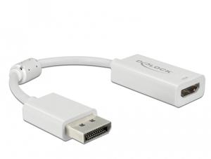 Delock 63936 DisplayPort 1.4 Adapter naar HDMI 4K 60 Hz met HDR-functie Actief wit