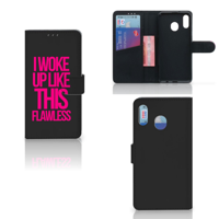 Samsung Galaxy M20 Hoesje met naam Woke Up - Origineel Cadeau Zelf Maken