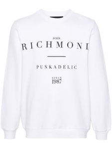 John Richmond sweat à logo imprimé - Blanc