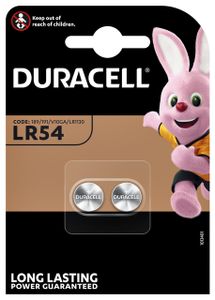 Batterij Duracell knoopcel 2xLR54 alkaline ÃƒÆ'Ã‹Å“11,6mm 2 stuks