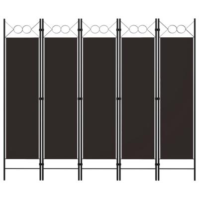 vidaXL Kamerscherm met 5 panelen 200x180 cm bruin