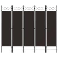 vidaXL Kamerscherm met 5 panelen 200x180 cm bruin