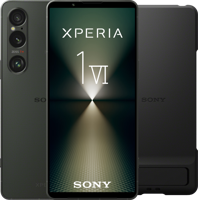 Sony Xperia 1 VI 256GB Groen 5G + Sony Back Cover Zwart met Standaard