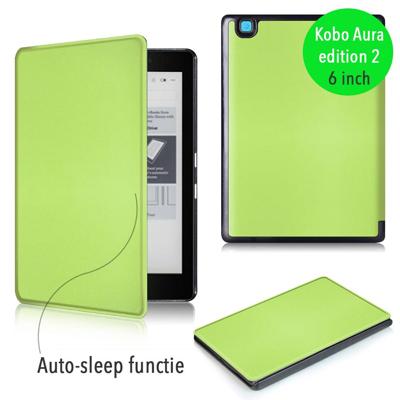 Lunso - sleepcover flip hoes - Kobo Aura edition 2 (6 inch) - groen Lunso - sleepcover flip hoes - Kobo Aura edition 2 (6 inch) - groen
