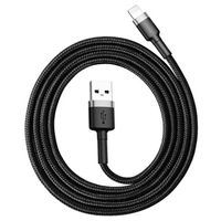 Baseus Cafule USB 2.0 / Lightning Kabel - 1m - Zwart / Grijs - thumbnail