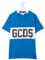 Gcds Kids t-shirt en coton à logo imprimé - Bleu