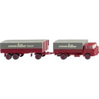 Wiking 041203 H0 Vrachtwagen Henschel Prittenhangertrein HS 14/16 Spedition Beissner - thumbnail