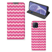 OPPO A73 5G Hoesje met Magneet Waves Pink