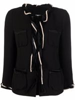 Moschino Pre-Owned veste boutonnée à détails de perles (années 1990) - Noir