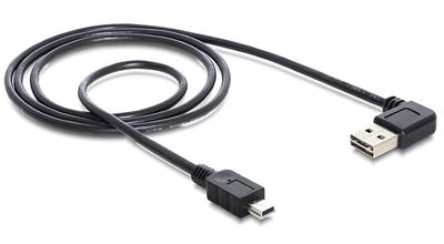 Delock USB-kabel USB 2.0 USB-A stekker, USB-mini-B stekker 1.00 m Zwart Vergulde steekcontacten, UL gecertificeerd 83378