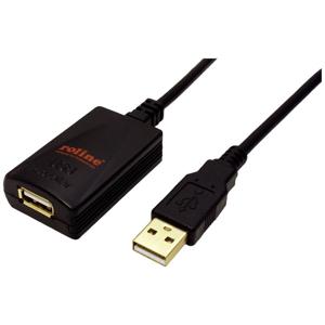 ROLINE Aktieve USB 2.0 verlengkabel, zwart 5m