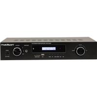 Madison - MAD1400BT-BK - HI-FI Stereo Versterker 2 x 100W RMS met Bluetooth, USB, SD en FM - Zwart Aluminium