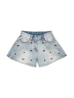 Chiara Ferragni Kids short en jean à Yeux brodés - Bleu - thumbnail