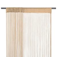 vidaXL 2 x draadgordijn, ruimteverdeler, deurgordijn, raamgordijn, vitrine, woonkamer, slaapkamer, binnen, 140 x 250 cm, beige