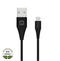 Swissten USB-C naar USB kabel - 1.2M - Zwart - Duurzame verpakking - thumbnail