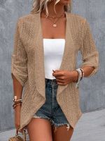 Plain Hollow Out Casual Jacket