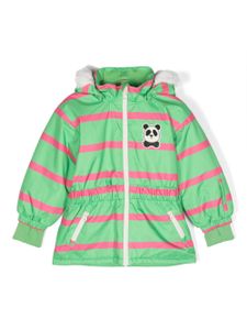 Mini Rodini imperméable rayé à patch Panda - Vert