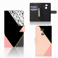 Sony Xperia XA2 Ultra Bookcase Zwart Roze Vormen